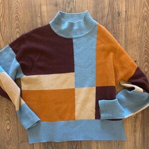 Equipment Femme Voulaise Color Block Turtleneck Sweater